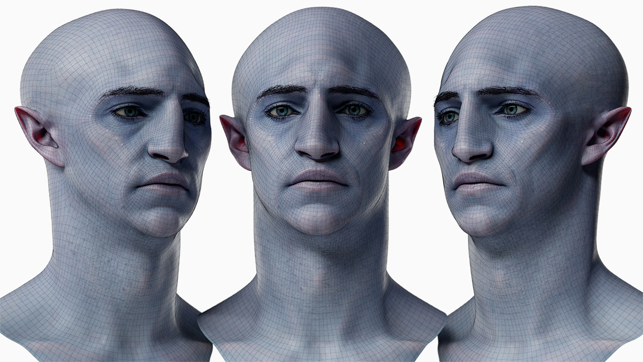 Download male Alien topology 3d model 